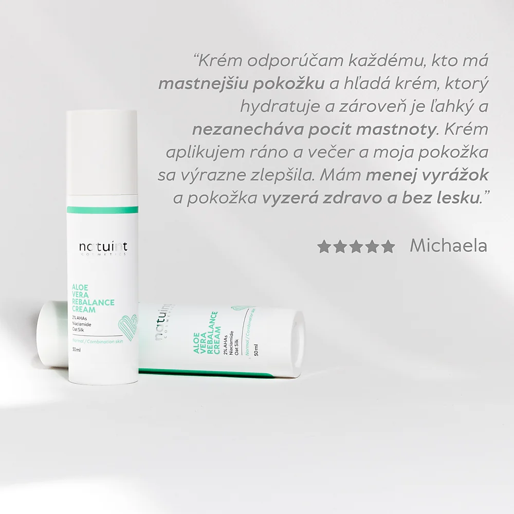 Natuint cosmetics - Pleťový krém s aloe vera a hodvábom Aloe Vera Rebalance Face Cream