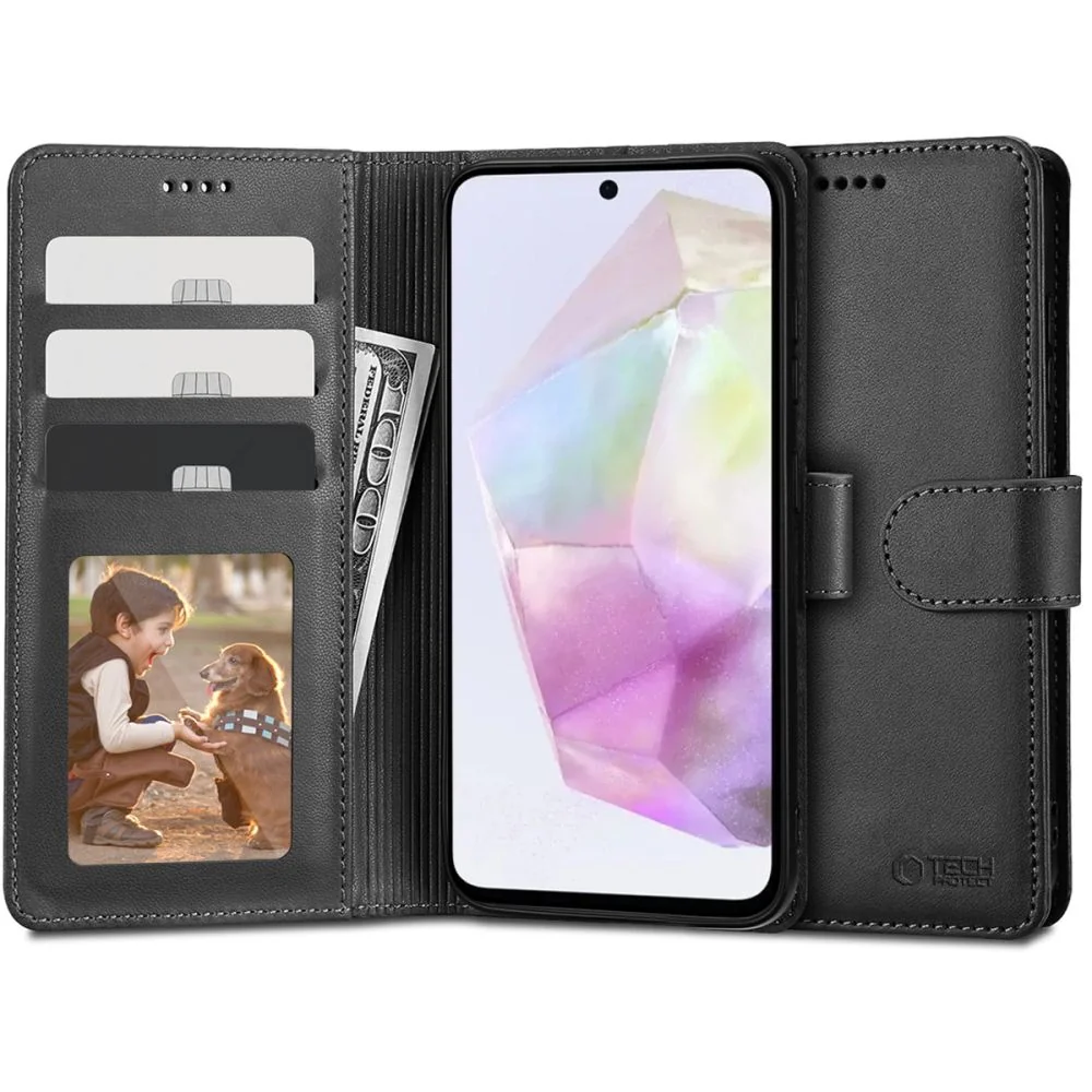 Tech-Protect Wallet knižkové puzdro na Samsung Galaxy A35 5G, čierne 