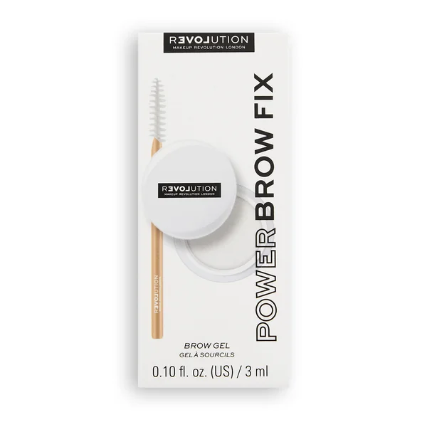 Revolution Relove, Power Brow Fix Clear, fixačný gél na obočie 1×3 ml, fixačný gél na obočie