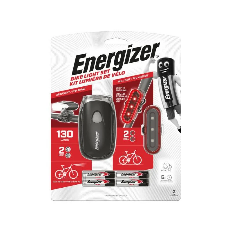 E303659501 Energizer predné a zadné svetlo na bicykel, 4x AAA (BLPB42) 