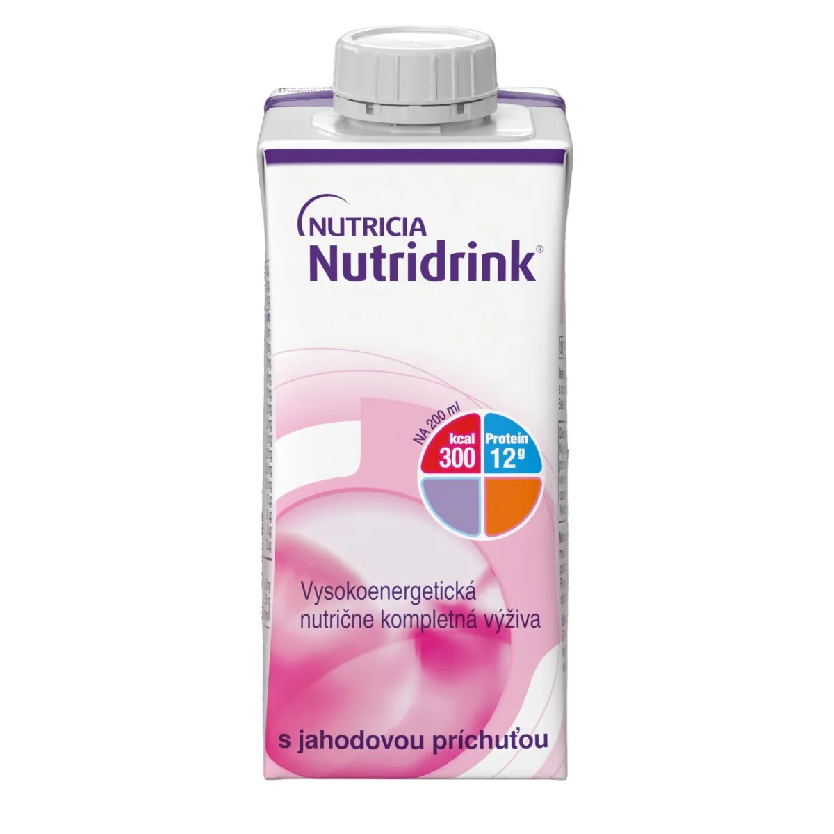 Nutridrink s jahodovou príchuťou 4x200 ml, nápoj na medicínske účely