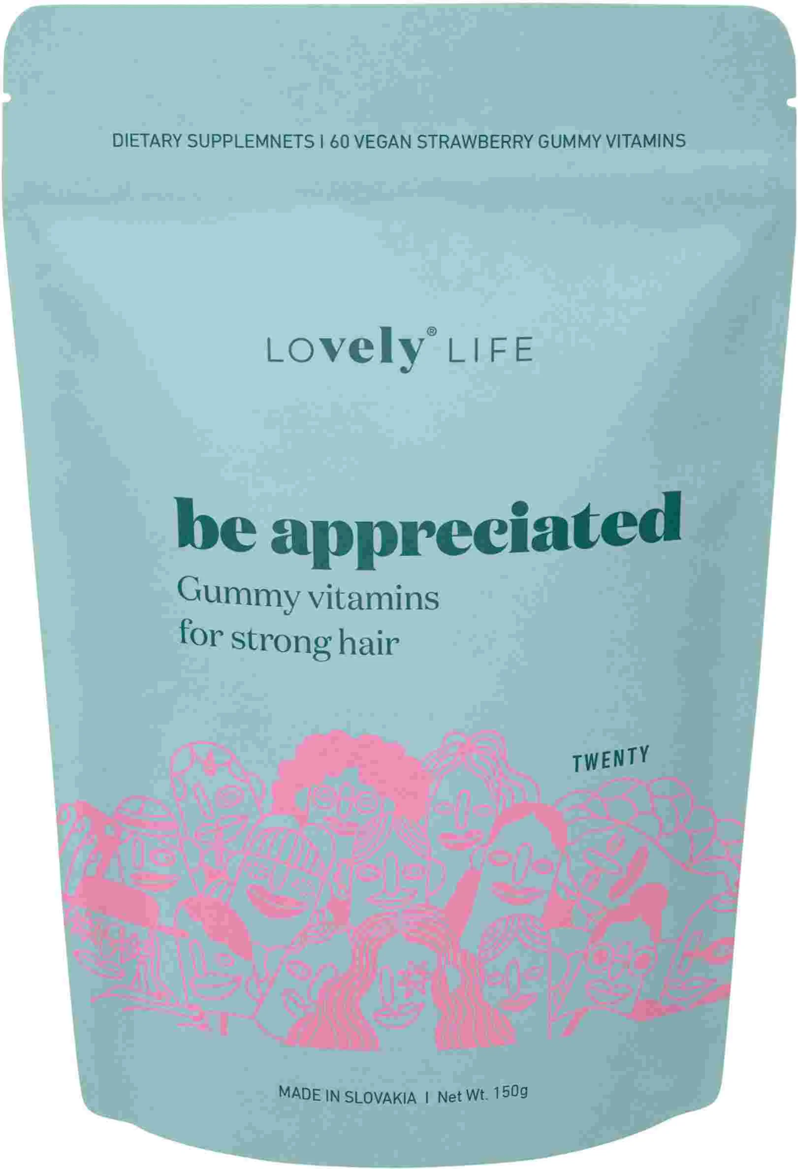 Be appreciated™ Gumené vitamíny pre silné vlasy – výživový doplnok