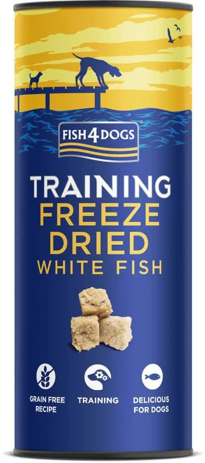 FISH4DOGS Tréningové maškrty pre psy mrazom sušená biela ryba 25g 1×25 g, tréningová maškrta pre psy