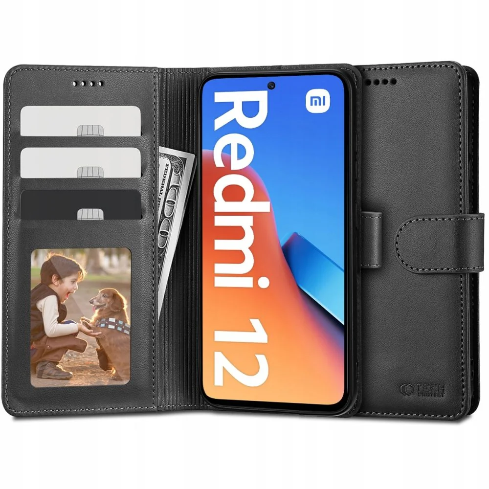 Tech-Protect Wallet knižkové puzdro na Xiaomi Redmi 12 čierne