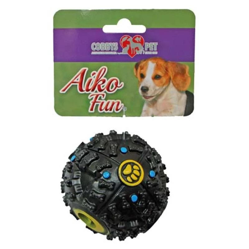 COBBYS PET AIKO FUN Hrkajúca lopta 7,5cm s otvorom na pochúťky