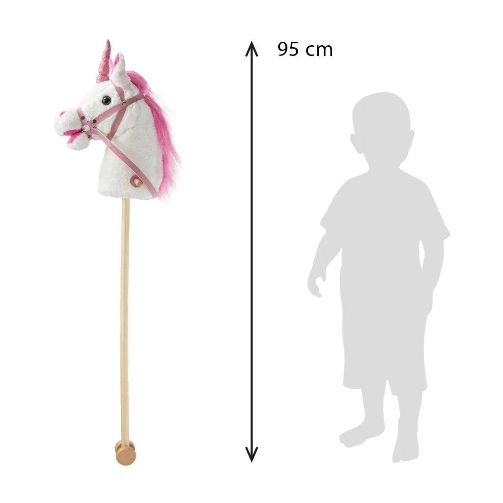 Hobby horse unicorn so zvukom a kolieskami Nia Baby Mix white , 