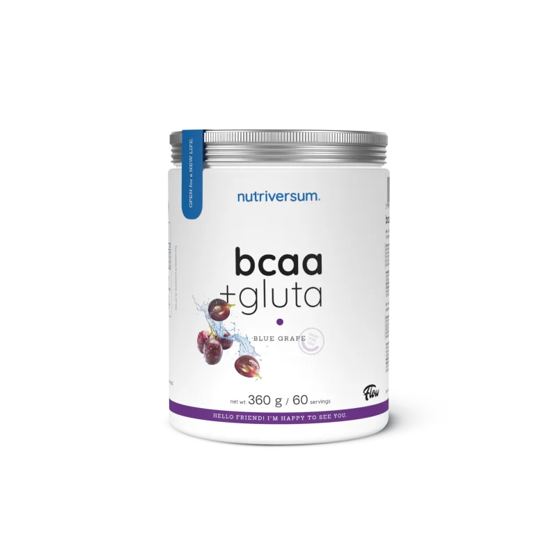 Nutriversum - FLOW - BCAA + GLUTA 360 g bez cukru Príchuť modrá malina