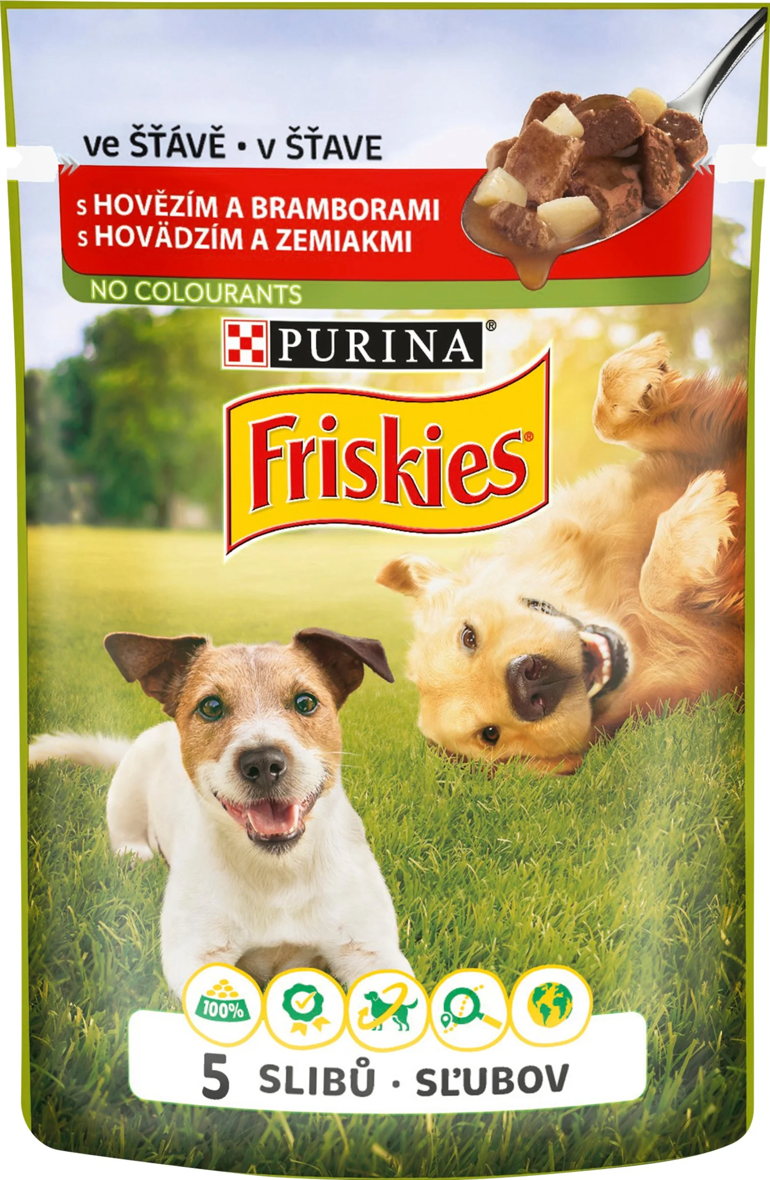 FRISKIES ADULT Dog 20x100g - s hovädzím a so zemiakmi v šťave